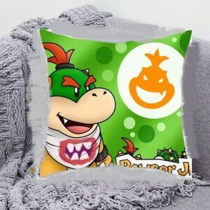 Bowser Jr Super Mario Decorative Throw Pillow 18x18 Removable Cover